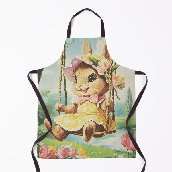 Item preview, Super cute Easter Bunny on a tree swing designed and sold by Mon-Bonbon.