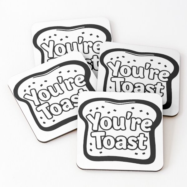 Item preview, B&W You’re Toast – Funny Pun Cartoon French Toast Design designed and sold by CrownedCanvas.