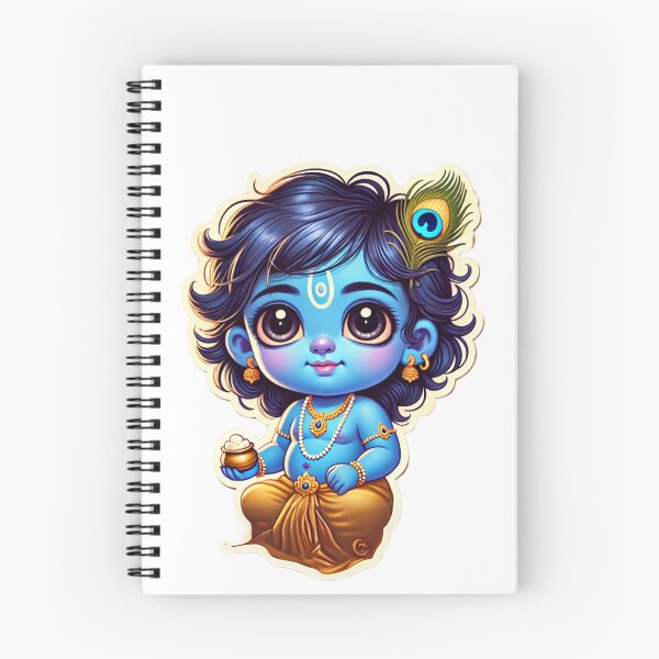 Artikelvorschau, Baby-Krishna-Aufkleber | Makhan Chor – Der Butterdieb | Entzückende hinduistische Kunst entworfen und verkauft von Sarasvati’s Divine Art.