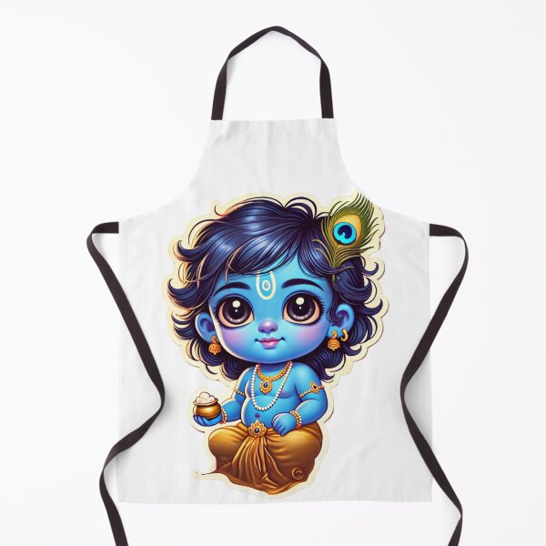 Artikelvorschau, Baby-Krishna-Aufkleber | Makhan Chor – Der Butterdieb | Entzückende hinduistische Kunst entworfen und verkauft von Sarasvati’s Divine Art.