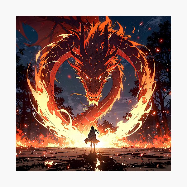 Item preview, Infernal Fire Dragon - Epic Fantasy Art designed and sold by contemplevivant.