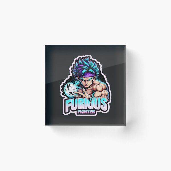 Item preview, Furious Fighter Unleashing Blue Energy In Violet Storm designed and sold by SplashTastic.