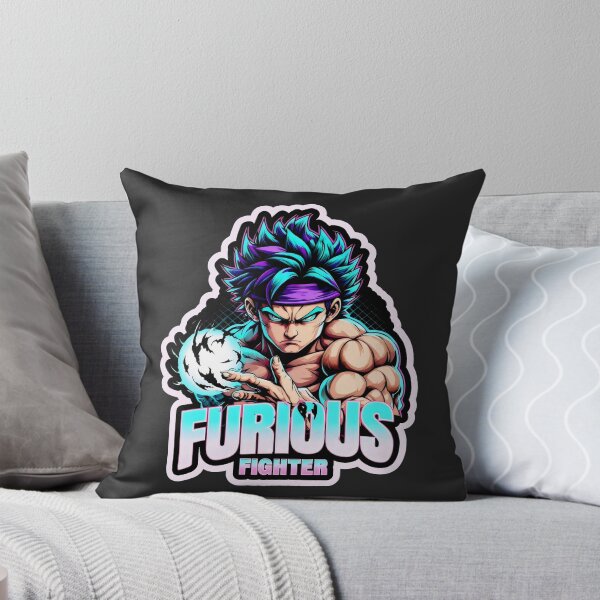 Item preview, Furious Fighter Unleashing Blue Energy In Violet Storm designed and sold by SplashTastic.