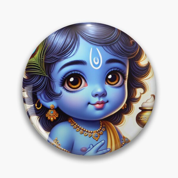 Item preview, Baby Krishna Sticker | The Butter Thief | Gopal | Adorable Hindu Art | Little Krishna designed and sold by Sarasvati’s Divine Art.