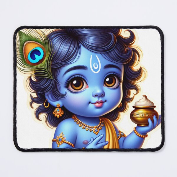 Item preview, Baby Krishna Sticker | The Butter Thief | Gopal | Adorable Hindu Art | Little Krishna designed and sold by Sarasvati’s Divine Art.