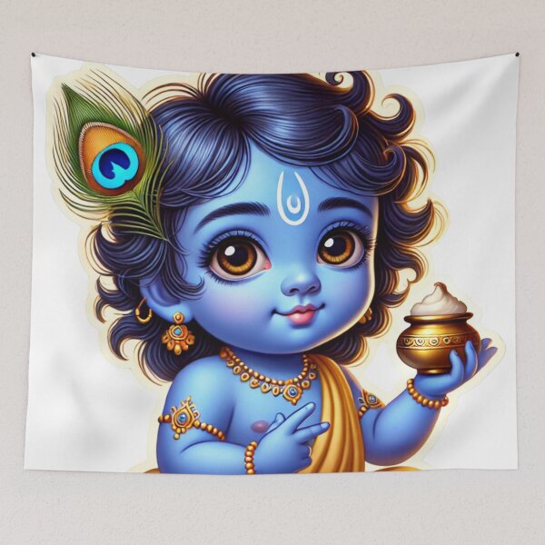 Item preview, Baby Krishna Sticker | The Butter Thief | Gopal | Adorable Hindu Art | Little Krishna designed and sold by Sarasvati’s Divine Art.