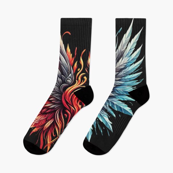 Item preview, Fiery and Icy Winged Heart - Symbolic Duality Art designed and sold by Desireehaz.
