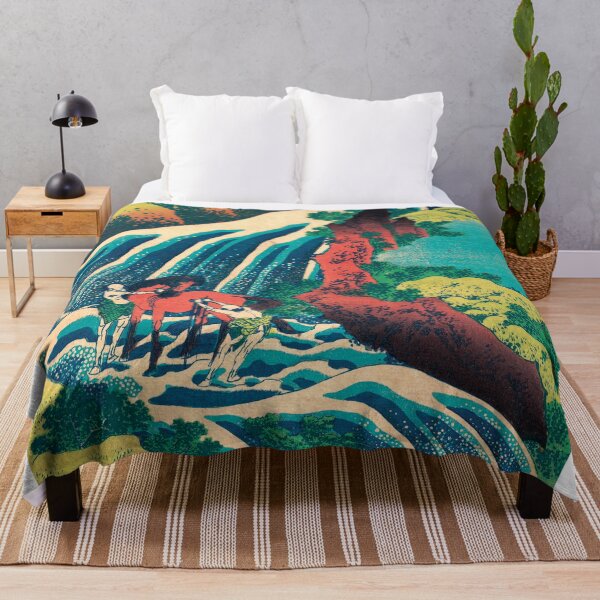 Item preview, The Waterfall Where Yoshitsune Washed his Horse by Katsushika Hokusai designed and sold by InnerCitadel.
