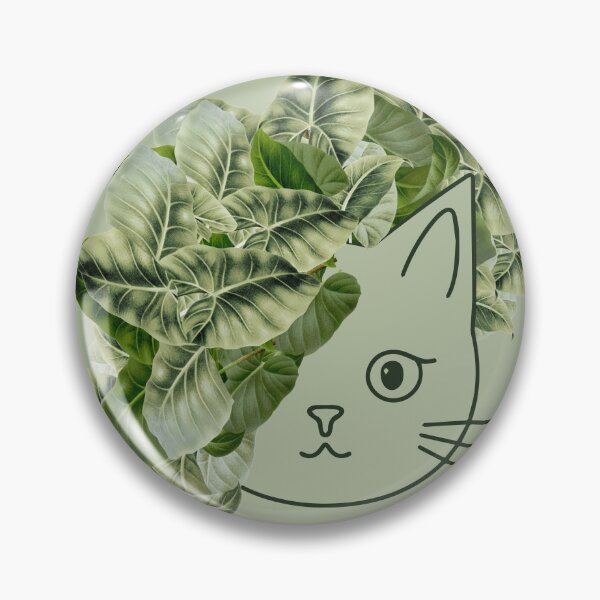 Item preview, Pure Green Joy: Kitten and Alocasia Leaves designed and sold by MySciPic.