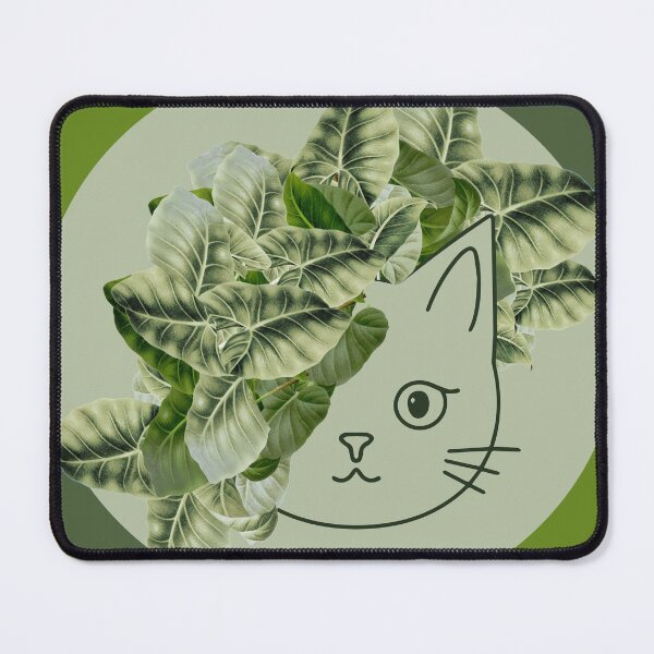 Item preview, Pure Green Joy: Kitten and Alocasia Leaves designed and sold by MySciPic.