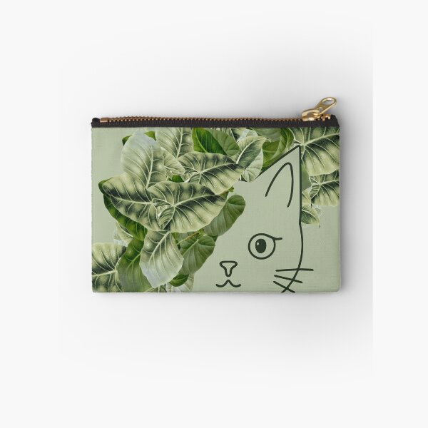 Item preview, Pure Green Joy: Kitten and Alocasia Leaves designed and sold by MySciPic.