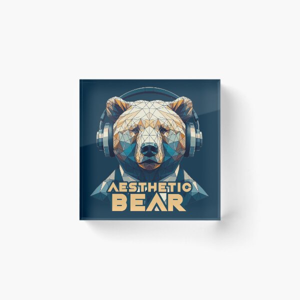 Item preview, Aesthetic Bear with headphones designed and sold by APOLLO TWENTY ONE.