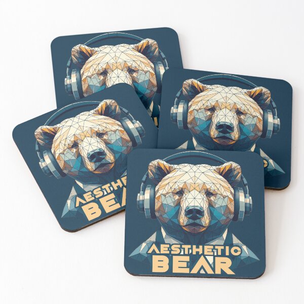 Item preview, Aesthetic Bear with headphones designed and sold by APOLLO TWENTY ONE.