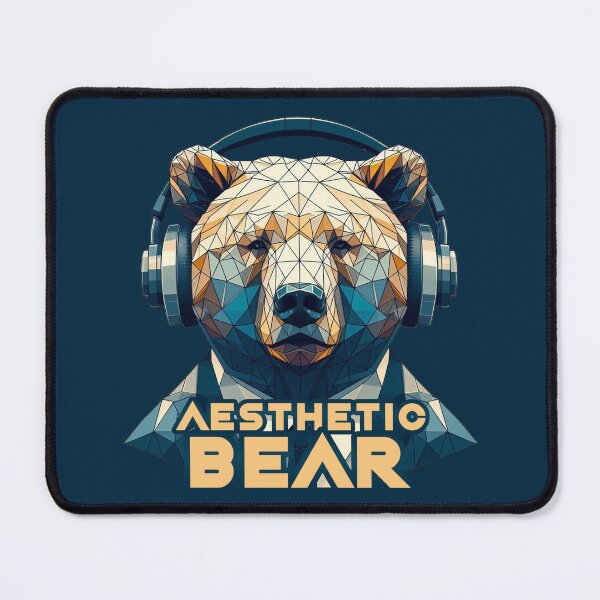 Item preview, Aesthetic Bear with headphones designed and sold by APOLLO TWENTY ONE.
