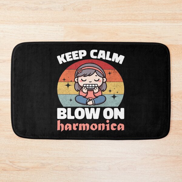 Item preview, KEEP CALM AND BLOW ON - HARMONICA GIFT designed and sold by KEF Custom.