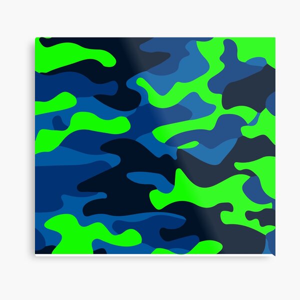 Black Blue Camo Metal Print for Sale by dextersdesigns