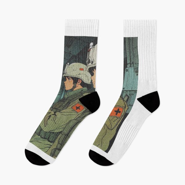 Item preview, Somber 90s Anime Soldiers - Echoes of War Art designed and sold by RetroRebootShop.