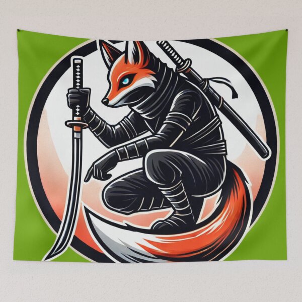 Item preview, Ninja Fox - Stealthy Samurai Warrior Animal designed and sold by Nauert's.