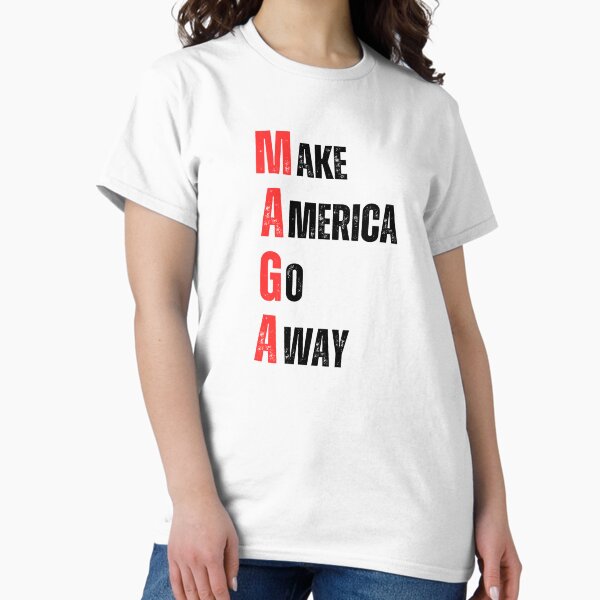 Vista previa del artículo con la obra «MAGA - Hagamos que Estados Unidos desaparezca», diseñado y vendido por th3hatt3r.