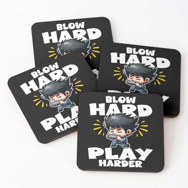 Item preview, BLOW HARD, PLAY HARDER - HARMONICA GIFT designed and sold by KEF Custom.