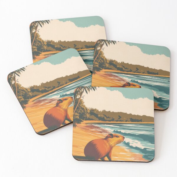 Artikelvorschau, Capybara Beach Escape – Tropisches Paradies-Kunstwerk entworfen und verkauft von Artistillery.
