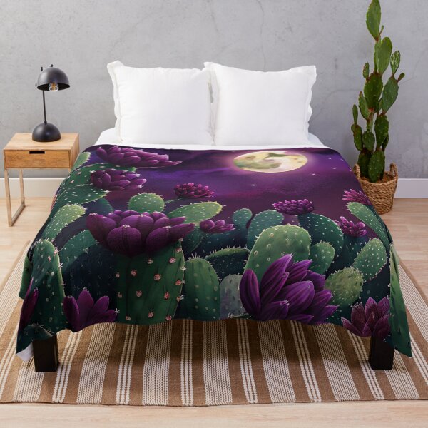 Item preview, Prickly pear cacti at midnight designed and sold by dulceguavashop.