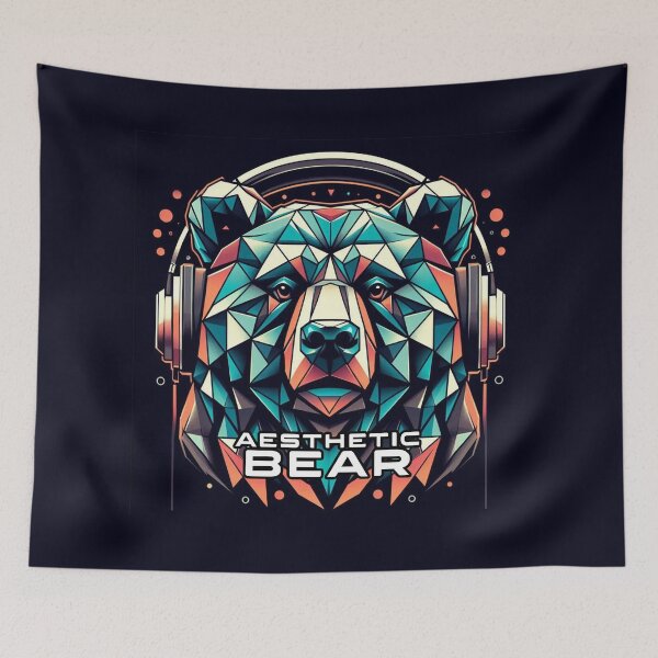 Item preview, Aesthetic Bear with headphones 2 designed and sold by APOLLO TWENTY ONE.