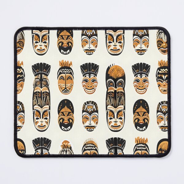 Item preview, Traditional Papua New Guinea Tribal Mask Pattern – Seamless Design designed and sold by DiiStyle.