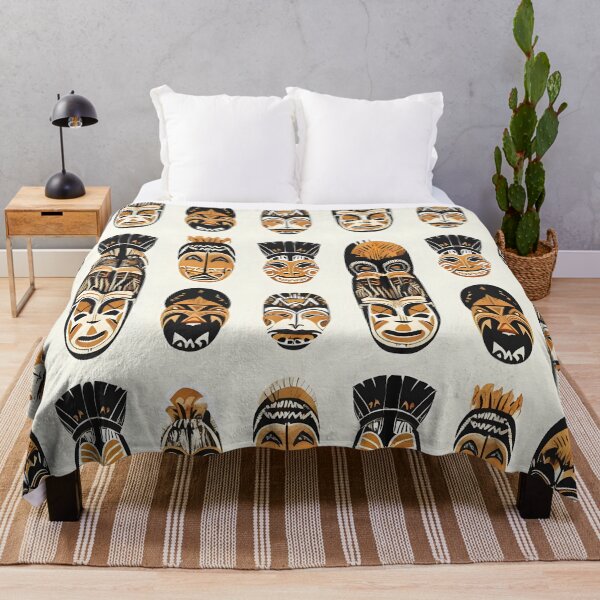 Item preview, Traditional Papua New Guinea Tribal Mask Pattern – Seamless Design designed and sold by DiiStyle.
