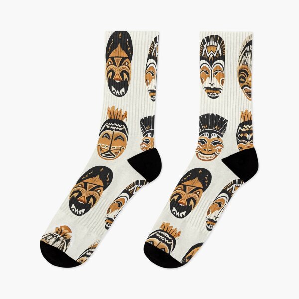 Item preview, Traditional Papua New Guinea Tribal Mask Pattern – Seamless Design designed and sold by DiiStyle.