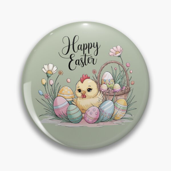 Item preview, Easter Chicken with Basket and Eggs designed and sold by WikaKowalczyk.