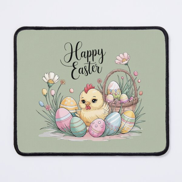Item preview, Easter Chicken with Basket and Eggs designed and sold by WikaKowalczyk.
