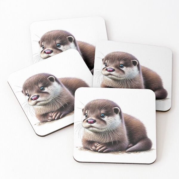 Item preview, Cute Baby Otter Colored Pencil Sketch Portrait designed and sold by MaedK.