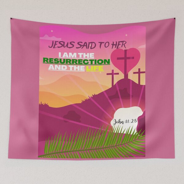 Item preview, John 11:25 Easter Resurrection designed and sold by BlessedHandsDesigns.