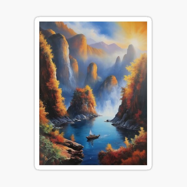 Item preview, Autumn River with Sailboat designed and sold by Margoo1966.