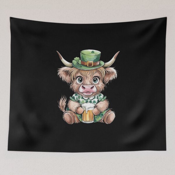 Item preview, Festive Highland Cow Dressed for St. Patrick’s Day-For Highland Cow Lovers designed and sold by love3617.