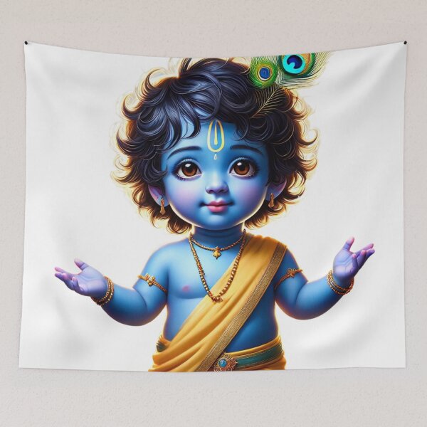 Item preview, Baby Krishna Sticker | Divine Blessing | Spiritual Vedic Hindu Art | Little Gopal designed and sold by Sarasvati’s Divine Art.