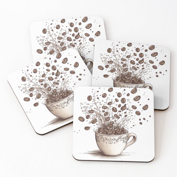 Item preview, Cascade of Coffee Beans: Energetic Brew Illustration designed and sold by Desireehaz.