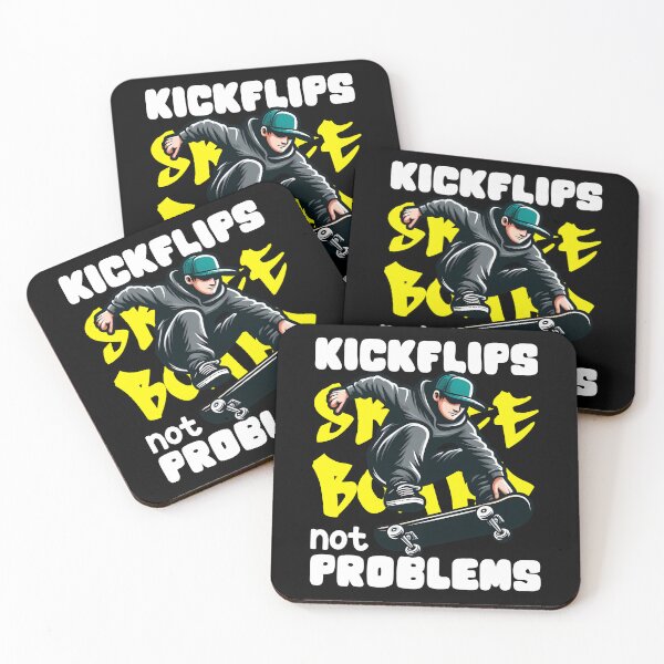 Item preview, KICKFLIPS NOT PROBLEMS - SKATEBOARD GIFT designed and sold by KEF Custom.