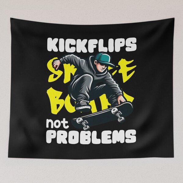 Item preview, KICKFLIPS NOT PROBLEMS - SKATEBOARD GIFT designed and sold by KEF Custom.