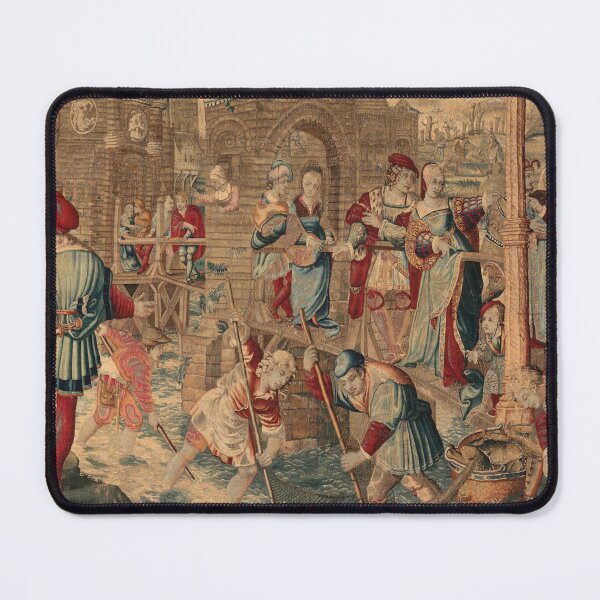Item preview, Four Seasons Spring Fishing Scene, designed c. 1535, woven mid- to late 1600s. Possibly by Gobelins Manufactory designed and sold by Vintage Designs +.