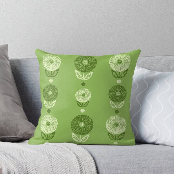 Item preview, Dandelions on green, flower pattern designed and sold by KOUZZA.