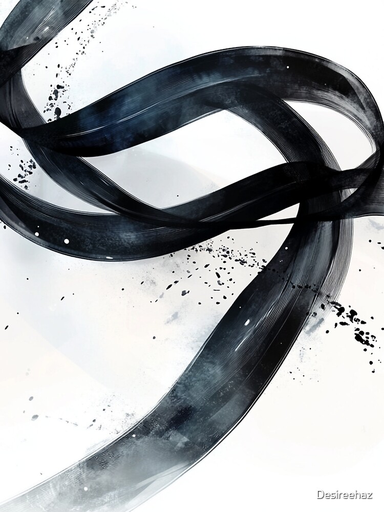 Thumbnail 3 of 3, Scarf, Abstract Looping Ribbon: Dynamic Ink Design designed and sold by Desireehaz.