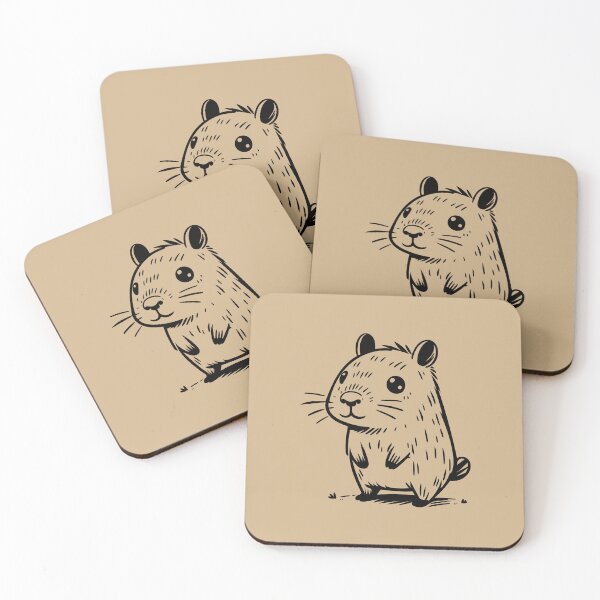 Item preview, Charming Hand-Drawn Capybara Illustration – Minimalist Art for Nature Lovers   designed and sold by happyartworks.