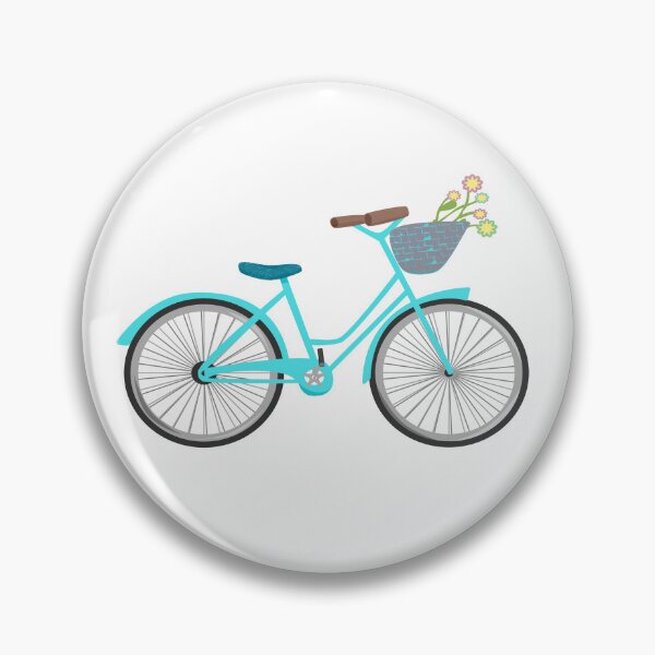 Item preview, Vintage Blue Girls Bike, Retro Bicycle with Flower Basket designed and sold by Angela Dow.