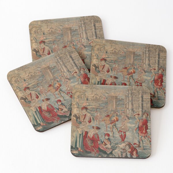 Item preview, Four Seasons Winter Skating Scene, designed c. 1535, woven mid- to late 1600s. Possibly by Gobelins Manufactory (France, Paris, est. 1662 designed and sold by Vintage Designs +.