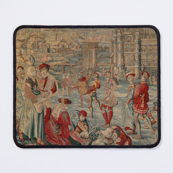 Item preview, Four Seasons Winter Skating Scene, designed c. 1535, woven mid- to late 1600s. Possibly by Gobelins Manufactory (France, Paris, est. 1662 designed and sold by Vintage Designs +.