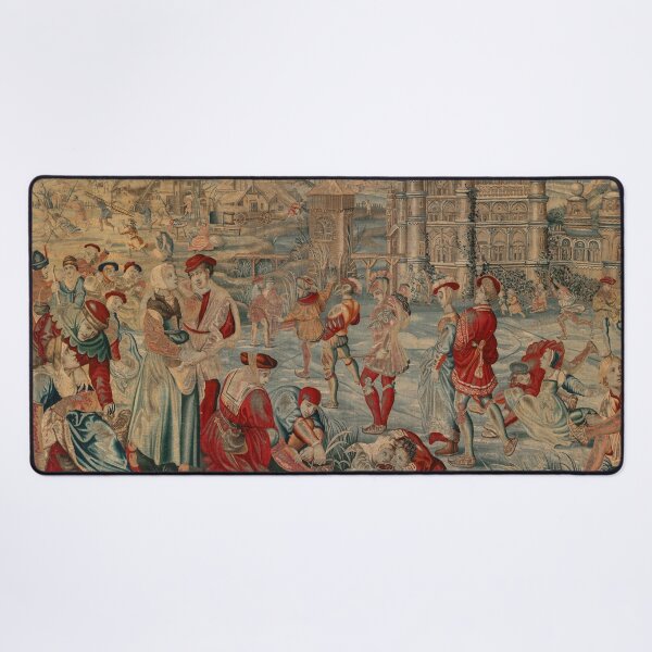 Item preview, Four Seasons Winter Skating Scene, designed c. 1535, woven mid- to late 1600s. Possibly by Gobelins Manufactory (France, Paris, est. 1662 designed and sold by Vintage Designs +.