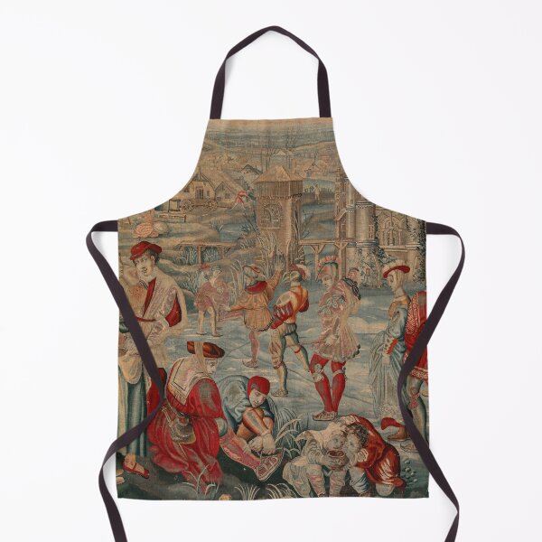 Item preview, Four Seasons Winter Skating Scene, designed c. 1535, woven mid- to late 1600s. Possibly by Gobelins Manufactory (France, Paris, est. 1662 designed and sold by Vintage Designs +.