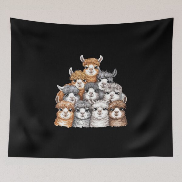 Item preview, Adorable Alpaca Herd with Colorful Fur-For Alpaca Lovers designed and sold by love3617.